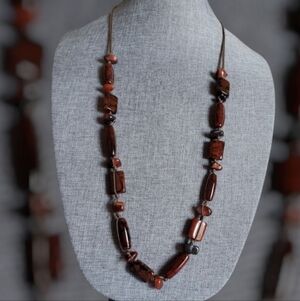 Vtg. African Smooth Agate & Carnelian Beads Necklace